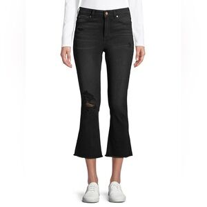 NOBO Black Crop Flare Jeans Modern Style